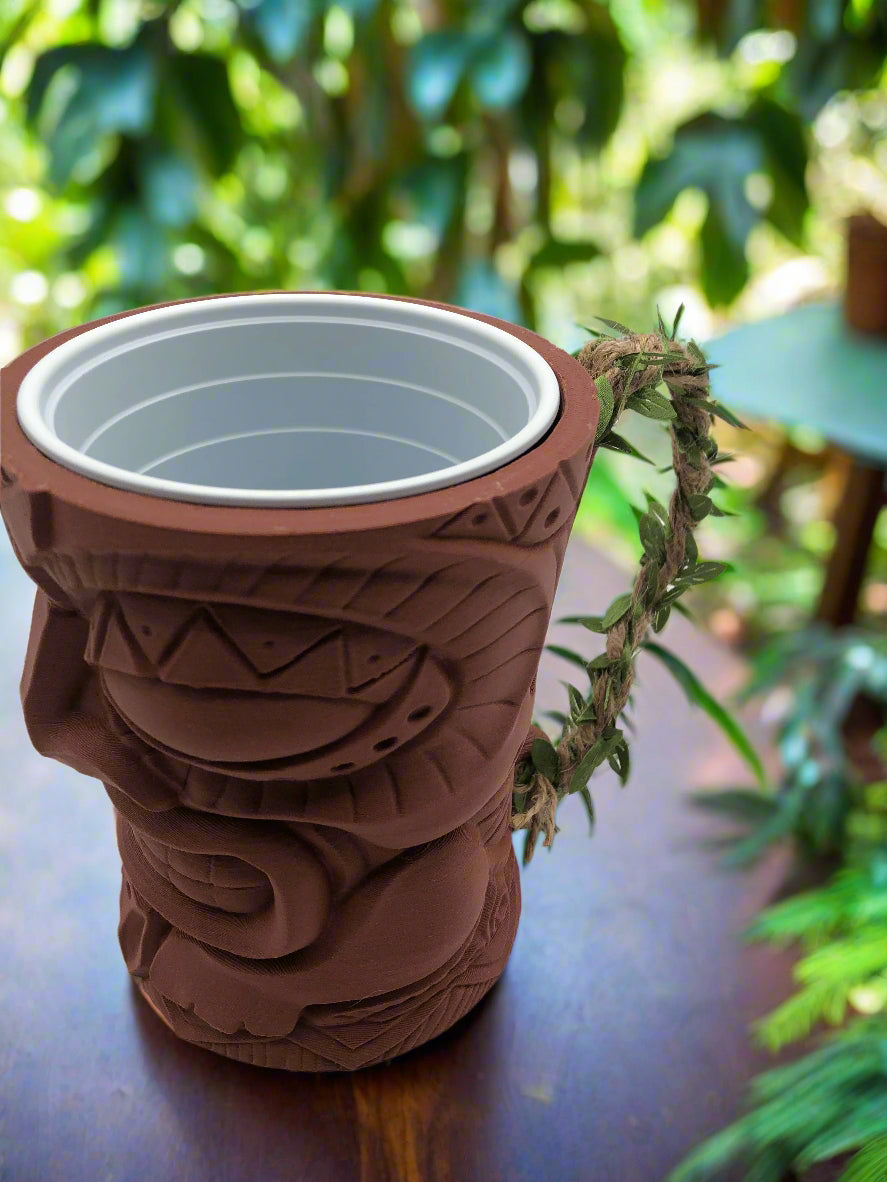Carved Tiki Can Cozy