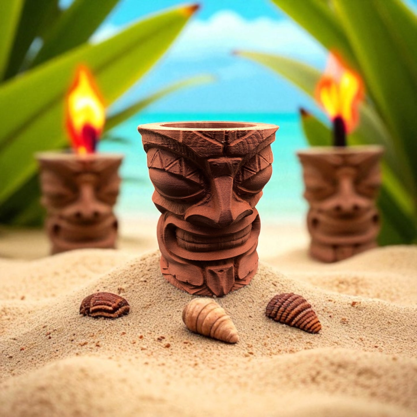 Carved Tiki Can Cozy
